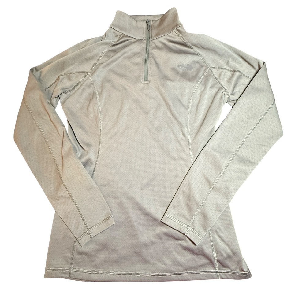 The‎ North Face Womens Gray FlashDry Quarter Zip Pullover Athletic Top Size M